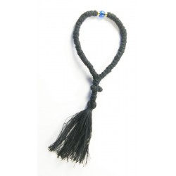 Chapelet orthodoxe 50 grains en laine avec un grain bleu