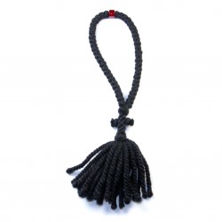 Chapelet orthodoxe en laine 50 gros grains perle rouge