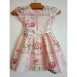 Robe rose avec manches - 6 - 9 mois