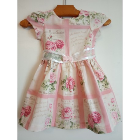 Robe rose avec manches - 6 - 9 mois