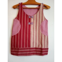 Robe chasuble Rouge et Bois de rose