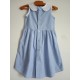 Robe sans manche bleue à fines rayures blanches - 4 - 5 ans
