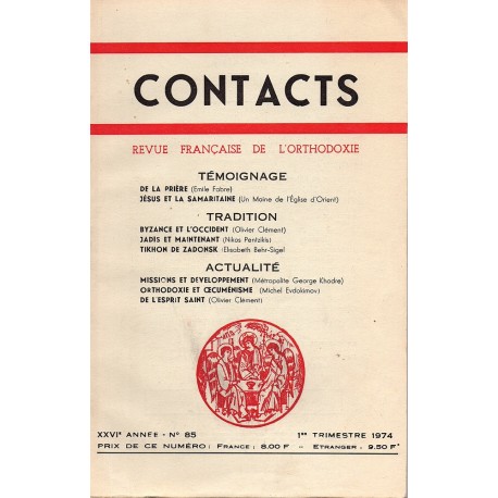 Contacts n° 85. 1° trimestre 1974