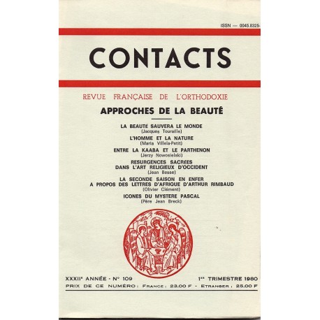 Contacts n° 109. 1° trimestre 1980