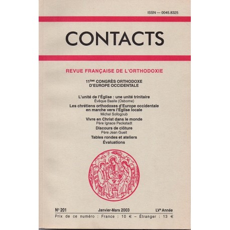 Contacts n° 201. 1° trimestre 2003