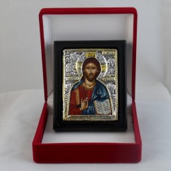 Icône du Christ peinte sur tissu