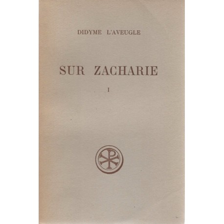Sur Zacharie I - Didyme l'Aveugle - Occasion