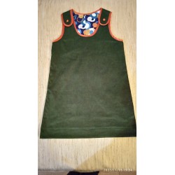 Robe chasuble velours vert bouteille 2 ans