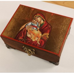 Coffret en bois peint Mère de Dieu