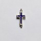 Croix en argent couleur bleu