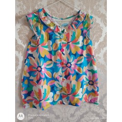 Robe à grosses fleurs 3 - 4 ans