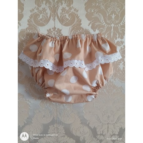 Bloomer beige à gros pois blanc