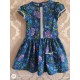 Robe bleue à fleurs avec manche - 4 ans