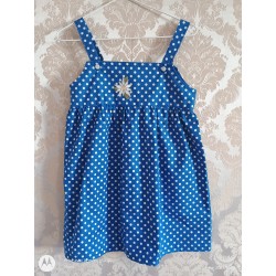Robe à pois bleu 5 ans