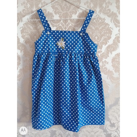 Robe à pois bleu 5 ans