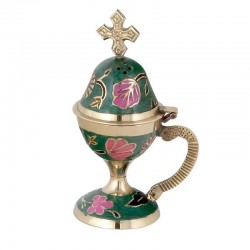 Encensoir en bronze couleur vert
