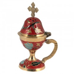 Encensoir en bronze couleur rouge