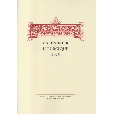 Calendrier liturgique 2026