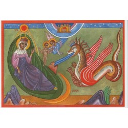 Carte de Noël. La femme et le dragon - Petit modèle