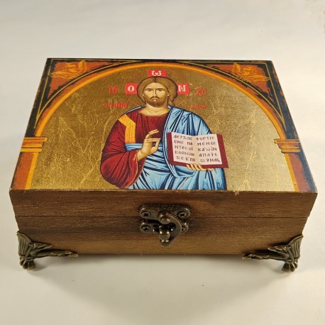 Coffret en bois peint