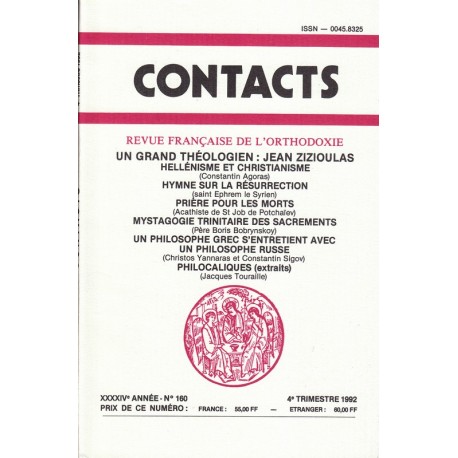 Contacts n° 160. 4° trimestre 1992