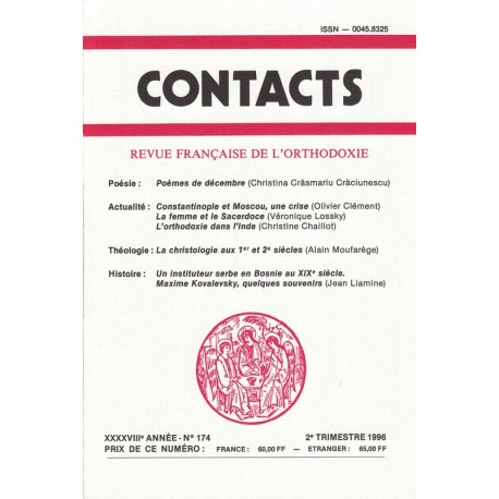 Contacts n° 174. 2° trimestre 1996