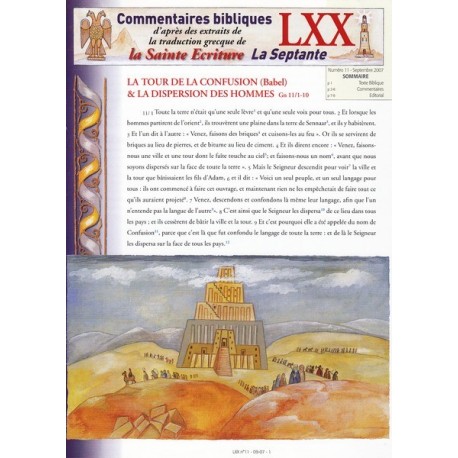 La tour de la confusion (Babel) et la dispersion des hommes. Gn 11/1-10