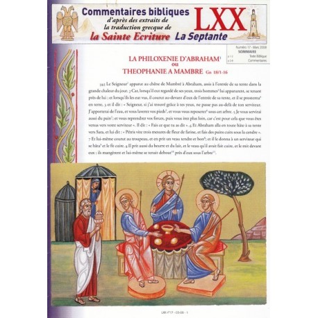 La philoxénie d'Abraham ou Théophanie à Mambré. Gn 18/1-16